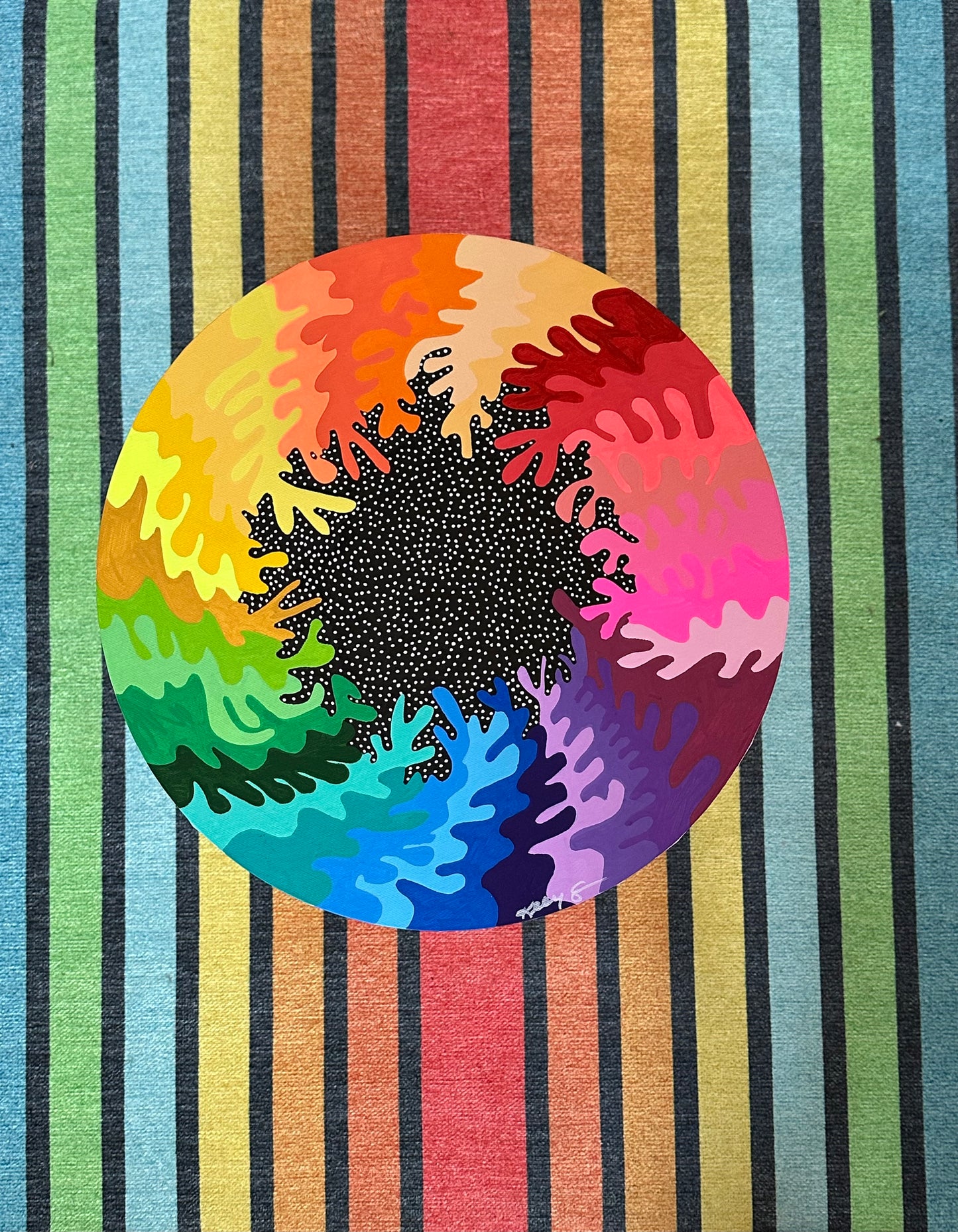 Unframed 15” Canvas #02 - Rainbow Round